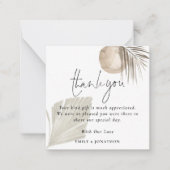 Mini-grootte | Boho Pampas Foto Weddenschap Hartel Notitiekaartje (Voorkant)