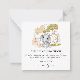 MINI-GROOTTE | Cute Elephant Baby shower Hartelijk Notitiekaartje