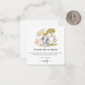 MINI-GROOTTE | Cute Elephant Baby shower Hartelijk Notitiekaartje (Voorkant / Achterkant in situ)