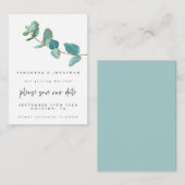 MINI-GROOTTE | Eucalyptus Wedding Save the Date Notitiekaartje (Voorkant / Achterkant)
