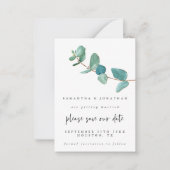 MINI-GROOTTE | Eucalyptus Wedding Save the Date Notitiekaartje (Voorkant)