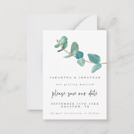 MINI-GROOTTE | Eucalyptus Wedding Save the Date Notitiekaartje