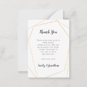 MINI-GROOTTE | Gold Geometric Weddenschap Hartelij Notitiekaartje (Voorkant)