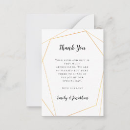 MINI-GROOTTE | Gold Geometric Weddenschap Hartelij Notitiekaartje