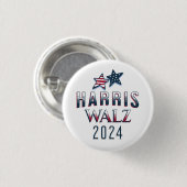Mini Grootte Harris en Walz 2024 Ronde Button 3,2 Cm (Voorkant /achterkant)