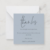 MINI-GROOTTE | Manuscript Photo Wedding Dusty Blue Notitiekaartje (Voorkant)