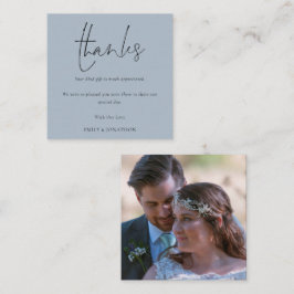 MINI-GROOTTE | Manuscript Photo Wedding Dusty Blue Notitiekaartje