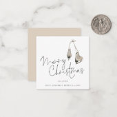 Mini-grootte | Minimale ijskerst-Schaatsen Notitiekaartje (Voorkant / Achterkant in situ)