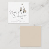 Mini-grootte | Minimale ijskerst-Schaatsen Notitiekaartje (Voorkant / Achterkant)