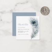 MINI-GROOTTE | Peacock feether Wedding Save the Da Notitiekaartje (Voorkant / Achterkant in situ)