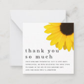 Mini-grootte | Zonnebloem Pas getrouwd Foto Hartel Notitiekaartje (Voorkant)