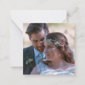 Mini-grootte | Zonnebloem Pas getrouwd Foto Hartel Notitiekaartje (Achterkant)