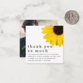 Mini-grootte | Zonnebloem Pas getrouwd Foto Hartel Notitiekaartje (Voorkant / Achterkant in situ)