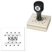 Mini Hart Deco Initiaal Logo Trouwstempel Rubberstempel (Gestempeld)