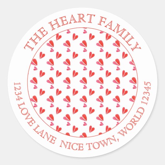 MINI HARTEN Grote ronde envelop afdichtingen Sticker (Voorkant)