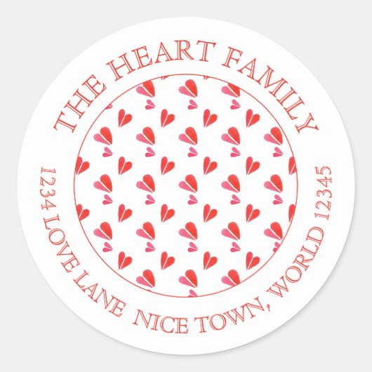 MINI HARTEN Kleine ronde envelop afdichtingen Ronde Sticker (Voorkant)