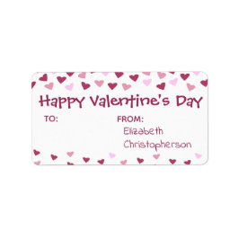 Mini harten naar van Valentijn Treat Etiket