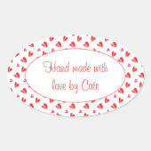 MINI HARTEN Ovale "Hand gemaakte" Stickers (Voorkant)