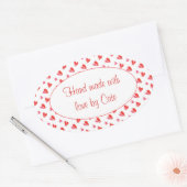 MINI HARTEN Ovale "Hand gemaakte" Stickers (Envelop)