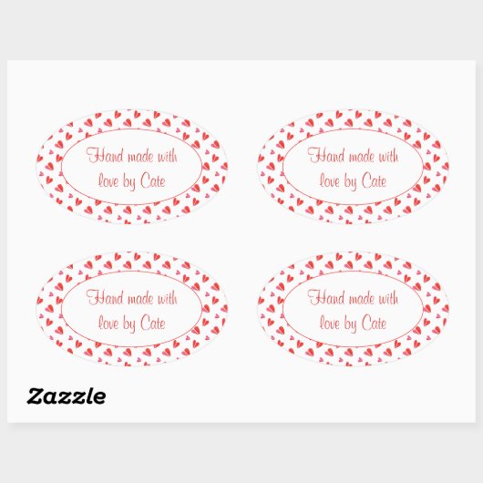 MINI HARTEN Ovale "Hand gemaakte" Stickers (Vel)