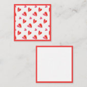 MINI HARTJES 2.5" Vierkante Plattegrond II Notitiekaartje (Voorkant / Achterkant)