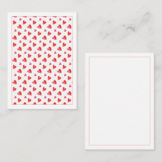 MINI HARTJES 3.5x2.5 Blanco Platte kaart Notitiekaartje (Voorkant / Achterkant)