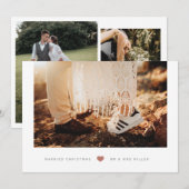 Mini Heart, gehuwde kerstfoto Feestdagenkaart (Voorkant / Achterkant)