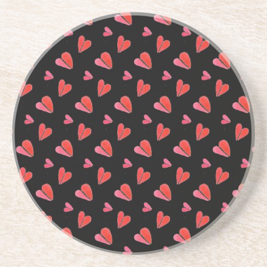 MINI HEARTS II Ronde Zandsteen Onderzetter (Voorkant)