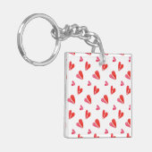 MINI HEARTS Vierkante Acryl Sleutelhanger (Voorkant Links)