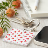 MINI HEARTS Vierkante Acryl Sleutelhanger (Voorkant Rechts)