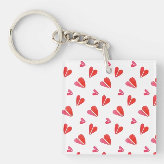 MINI HEARTS Vierkante Acryl Sleutelhanger (Voorkant)