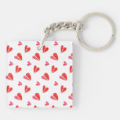 MINI HEARTS Vierkante Acryl Sleutelhanger (Achterkant)