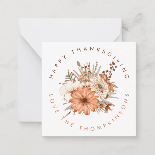 MINI herfst Florals Foliage Happy Thanksgiving Notitiekaartje (Voorkant)