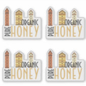 Mini Hives Pure Organic Honey Clear Label (Voorkant)