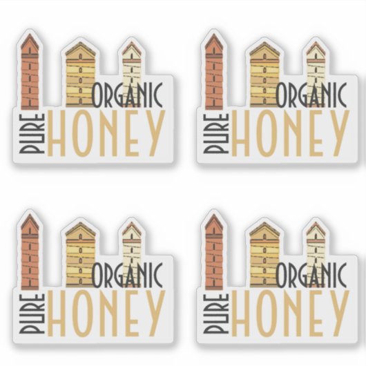 Mini Hives Pure Organic Honey Clear Label (Voorkant)