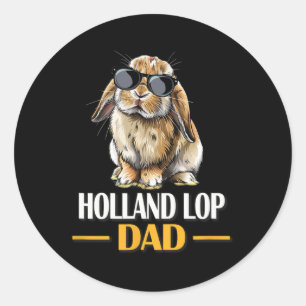 Mini Holland Lop Dad Bunny Rabbit Lover Ronde Sticker