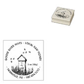 Mini Honey Label Rubber Stamp met Hive and Bees Rubberstempel (Gestempeld)