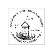 Mini Honey Label Rubber Stamp met Hive and Bees Rubberstempel (Afrduk)