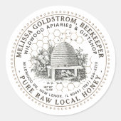 mini Honing Tuin Skep Label honingraat (Voorkant)