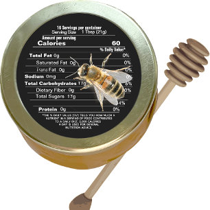 Mini Honingdeksel Zwarte Voeding Feit met bijen Ronde Sticker