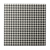 Mini Houndstooth Pattern Black en Cream Tegeltje (Voorkant)