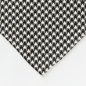 Mini Houndstooth Pattern Black en White Fleece Deken (Hoek)