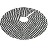 Mini Houndstooth Pattern Black en White Kerstboom Rok (Gekanteld)