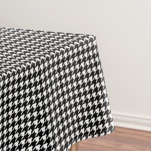 Mini Houndstooth Pattern Black en White Tafelkleed (Voorbeeld)