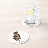 Mini Husky Wedding  Ronde Kartonnen Onderzetter (Insitu)