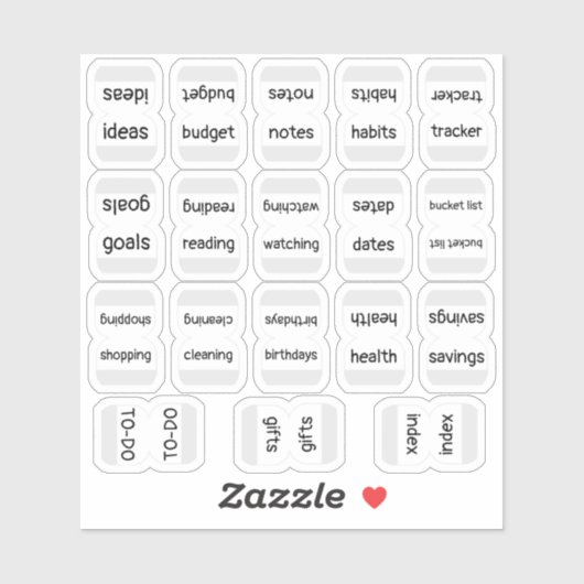 Mini-index-tabbladen Bujo functionele plannerlabel Sticker (Vel)