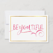 MINI INSPIRATION KAART be-you-tiful typografie roz (Voorkant)