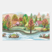 Mini Island Lakescape Rechthoekige Sticker (Voorkant)