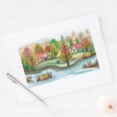 Mini Island Lakescape Rechthoekige Sticker (Envelop)