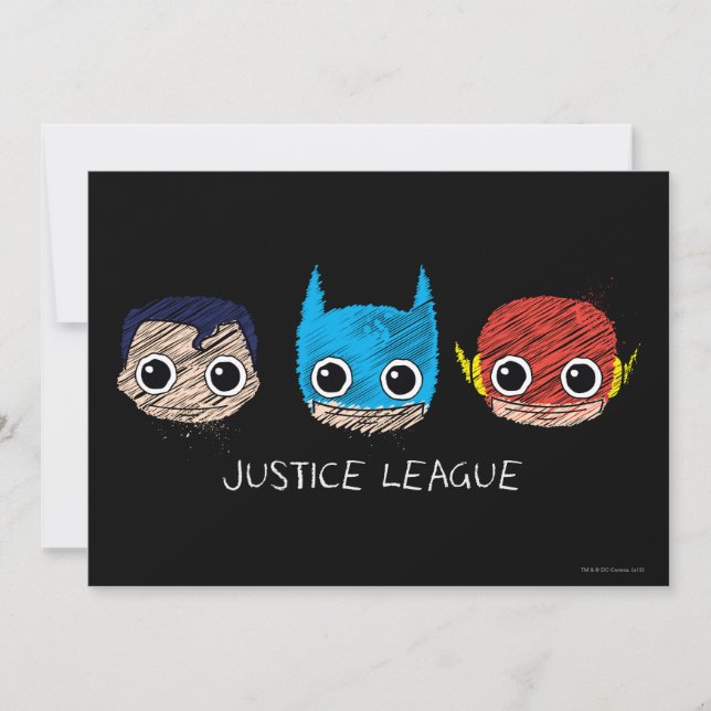 Mini Justice League Head Sketch (Voorkant)
